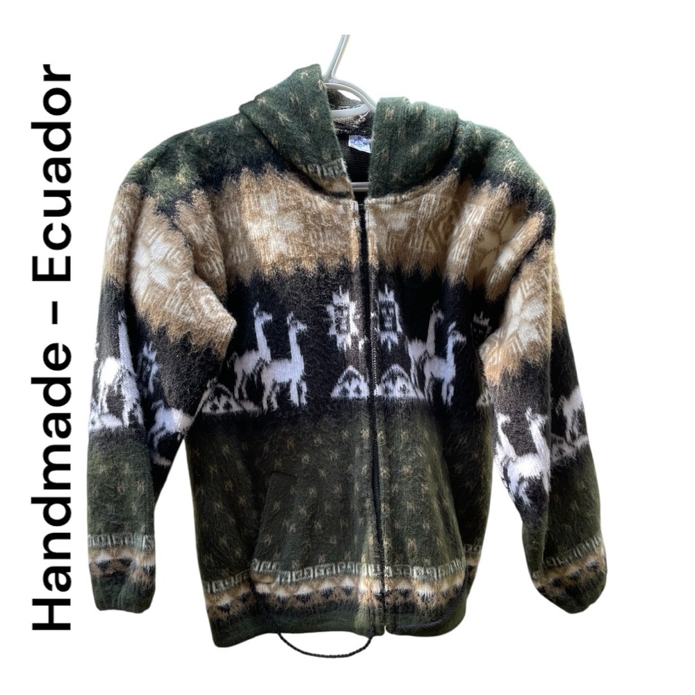 Hooded Zip Jacket Alpaca Wool